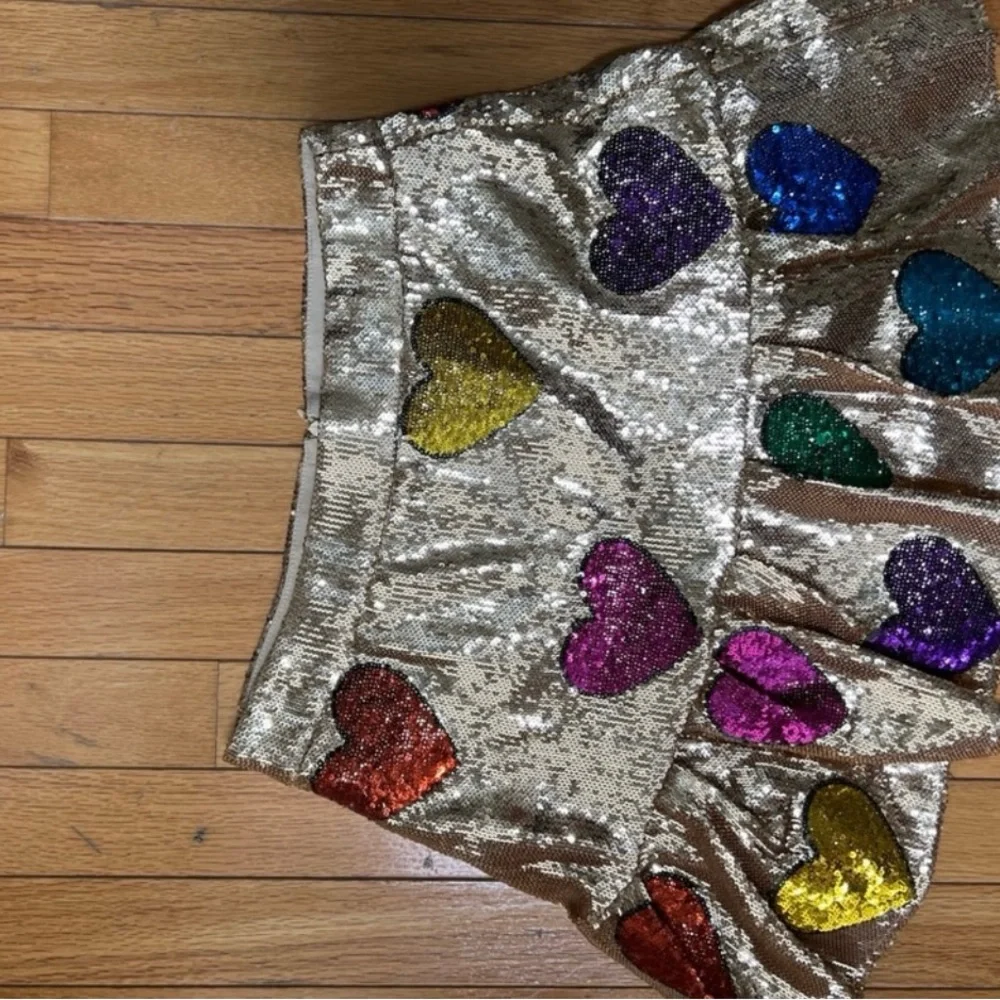 Queen of Sparkles Gold Sequin Heart Skirt - Picture 2 of 3